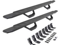 RB30 Running Boards with Mounting Brackets &amp;amp; 2 Pairs of Drop Steps Kit Protective Bedliner Coating 2019-2026 Sierra 1500 2020-2026 Sierra 2500/3500 HD Go Rhino