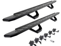 RB30 Running Boards with Mounting Brackets &amp;amp; 2 Pairs of Drops Steps Kit Textured Black 2015-2025 Ford F-150/ F-250/F-350 Go Rhino