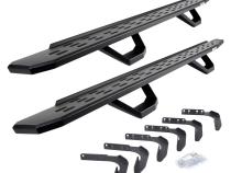 RB30 Running Boards with Mounting Brackets &amp;amp; 2 Pairs of Drops Steps Kit Textured Black 1999-2016 Ford F-250/F-350 Go Rhino