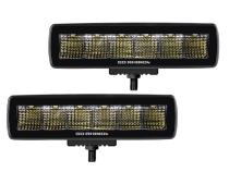 Go Rhino Blackout Series Lights Pair of Sixline LED Flood Light Kit Black Go Rhino