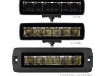 Go Rhino Blackout Series Lights Pair of Sixline LED Flood Light Kit Black Go Rhino