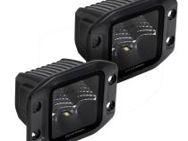 Go Rhino Blackout Series Lights Pair of 3x3 Cube LED Flood Light Kit Flush Mount Black Go Rhino
