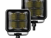 Go Rhino Blackout Series Lights Pair of 3x3 Cube LED Flood Light Kit Black Go Rhino