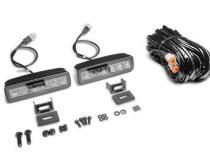 Go Rhino Blackout Combo Series Lights Pair of Sixline LED Spot Lights With Amber Accent Black Go Rhino