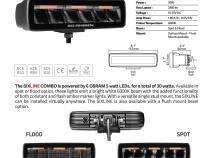 Go Rhino Blackout Combo Series Lights Pair of Sixline LED Spot Lights With Amber Accent Black Go Rhino