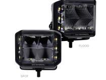 Go Rhino Blackout Series Lights Pair of 4x3 Cube LED Sideline Flood Light Kit Black Go Rhino