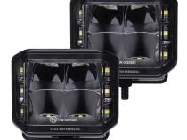 Go Rhino Blackout Series Lights Pair of 4x3 Cube LED Sideline Spot Light Kit Black Go Rhino