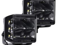 Go Rhino Blackout Series Lights Pair of 4x3 Cube LED Sideline Spot Light Kit Black Go Rhino