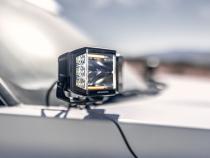 Go Rhino Blackout Combo Series Lights Pair of 4x3 Cube Sideline LEDSpot Lights W/ Amber Black Go Rhino