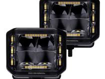 Go Rhino Blackout Combo Series Lights Pair of 4x3 Cube Sideline LEDSpot Lights W/ Amber Black Go Rhino