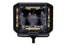 Go Rhino Blackout Combo Series Lights Pair of 4x3 Cube Sideline LEDSpot Lights W/ Amber Black Go Rhino