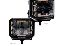 Go Rhino Blackout Combo Series Lights Pair of 4x3 Cube Sideline LEDSpot Lights W/ Amber Black Go Rhino