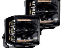 Go Rhino Blackout Combo Series Lights Pair of 4x3 Cube Sideline LEDSpot Lights W/ Amber Black Go Rhino