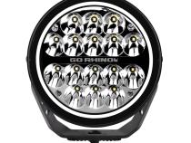 Go Rhino Blackout Series Lights 7 Inch Round LED Spot Light Beam With Daytime Running Light Black Go Rhino