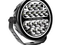 Go Rhino Blackout Series Lights 7 Inch Round LED Spot Light Beam With Daytime Running Light Black Go Rhino
