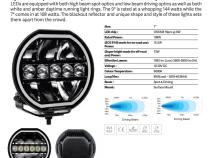 Go Rhino Blackout Series Lights 7 Inch Maxline LED Hi/Low Beam W/Multi Daytime Running Light Black Go Rhino