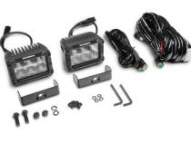 Go Rhino Bright Series Lights Pair of 4x3 Rectangle LED Flood Light Kit Black Go Rhino