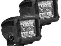 Go Rhino Bright Series Lights Pair of 4x3 Rectangle LED Flood Light Kit Black Go Rhino