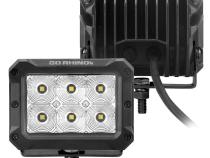 Go Rhino Bright Series Lights Pair of 4x3 Rectangle LED Flood Light Kit Black Go Rhino