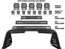 Sport Bar 2.0 with Power Actuated Retractable Light Mount Textured Black 2019-2026 Ram 1500 2020-2026 Silverado/Sierra 2500 HD Go Rhino