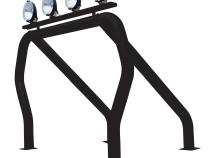 Single Bar/Single Kicker (Between Wheel Wells) Black Powdercoat 1999-2016 Ford F-250 Super Duty Go Rhino