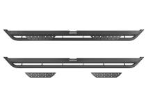 Dominator Xtreme DT Side Steps with Mounting Bracket Kit Textured Black 2007-2018 Silverado/Sierra 2500/3500 HD Go Rhino