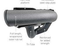 Dominator Xtreme DT Side Steps with Mounting Bracket Kit Textured Black For 2015-2025 Ford F-150 2017-2026 Ford F-250/F-350 Go Rhino