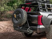 Swing A Way 2 Inch Hitch Mounted Tire Carrier Textured Black Go Rhino