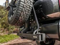 Swing A Way 2 Inch Hitch Mounted Tire Carrier Textured Black Go Rhino