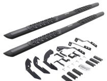V3 Series Aluminum 5 Inch Elipse Side Steps with Mounting Brackets Textured Black 2015-2018 Silverado/Sierra 2500 HD/3500 HD Go Rhino