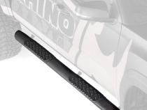 V3 Series Aluminum 5 Inch Elipse Side Steps with Mounting Brackets Textured Black 2014-2018 Silverado/Sierra 1500/2500 HD Crew Cab Go Rhino
