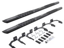 V3 Series Aluminum 5 Inch Elipse Side Steps with Mounting Brackets Textured Black 2009-2010 Dodge Ram 1500/2500/3500 Crew Cab Go Rhino