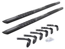 V3 Series Aluminum 5 Inch Elipse Side Steps with Mounting Brackets Textured Black 1999-2016 Ford F-250/F-350 Extended Cab Go Rhino