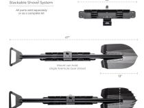Xventure Gear Perforated Stackable Shovel Textured Black Go Rhino